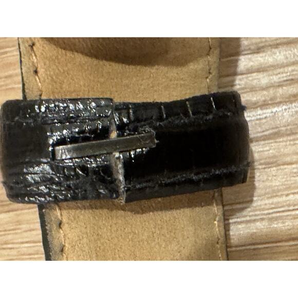 Judith Jack 1990s Black Leather Marcasite Buckle Belt MED Silvertone Western - Picture 7 of 16